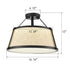 Drum Flush Mount Ceiling Light Black Finish Dimmable LED Light